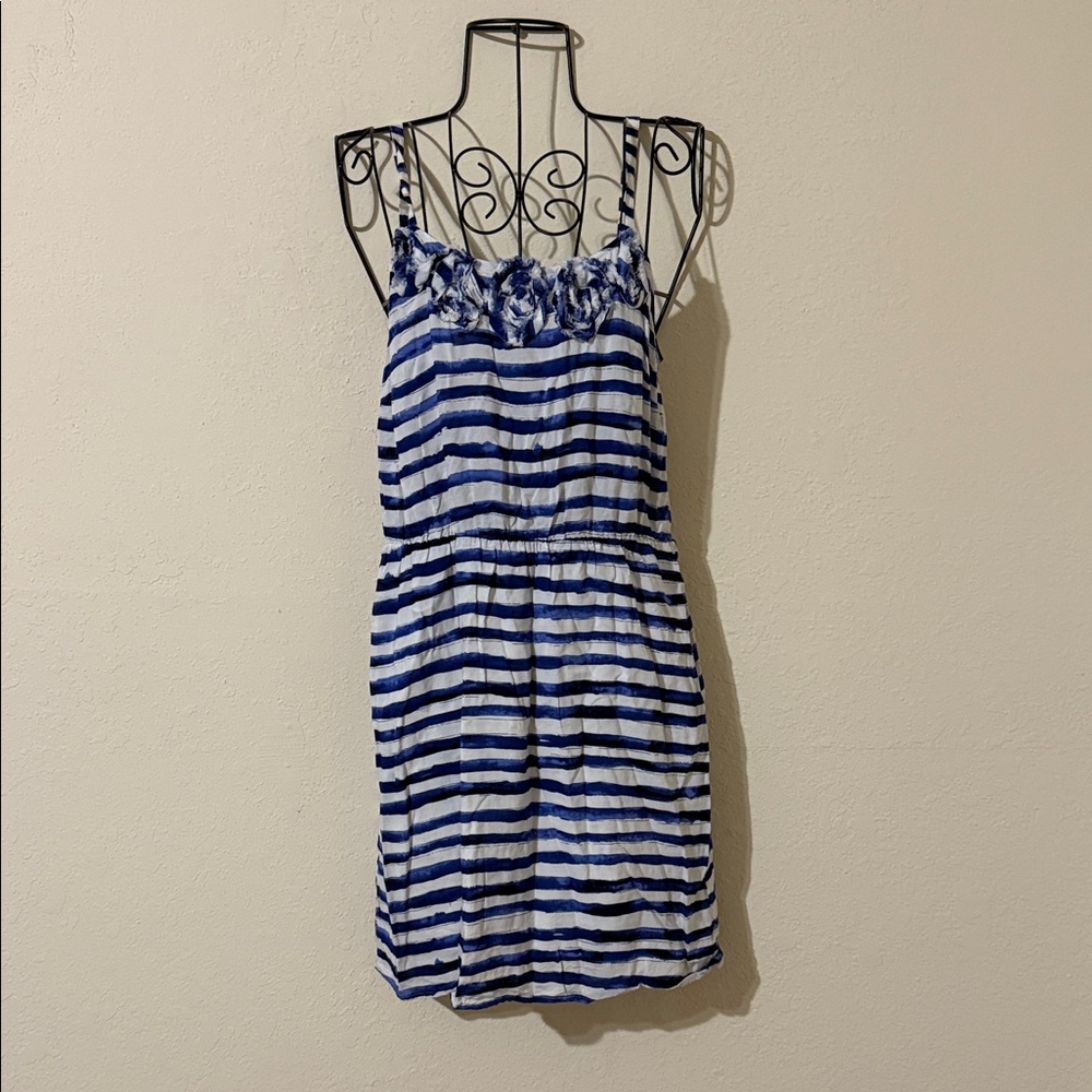 LOFT Navy and White Patterned Fabric